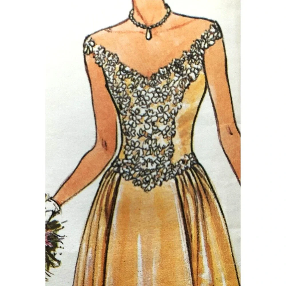 Vogue Bridal Edition Pattern 1980s Wedding Bride Bridesmaid Gowns 32.5